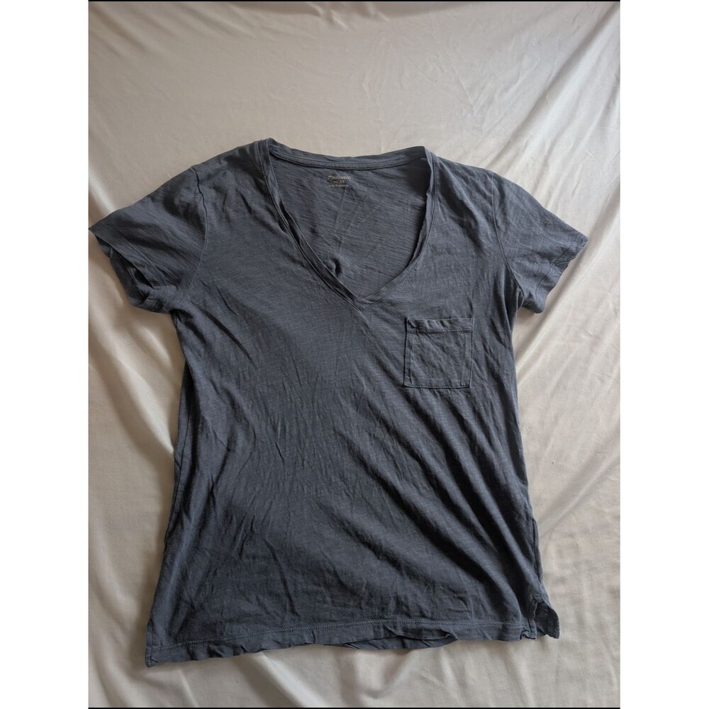Madewell Charcoal V-Neck Pocket Tee